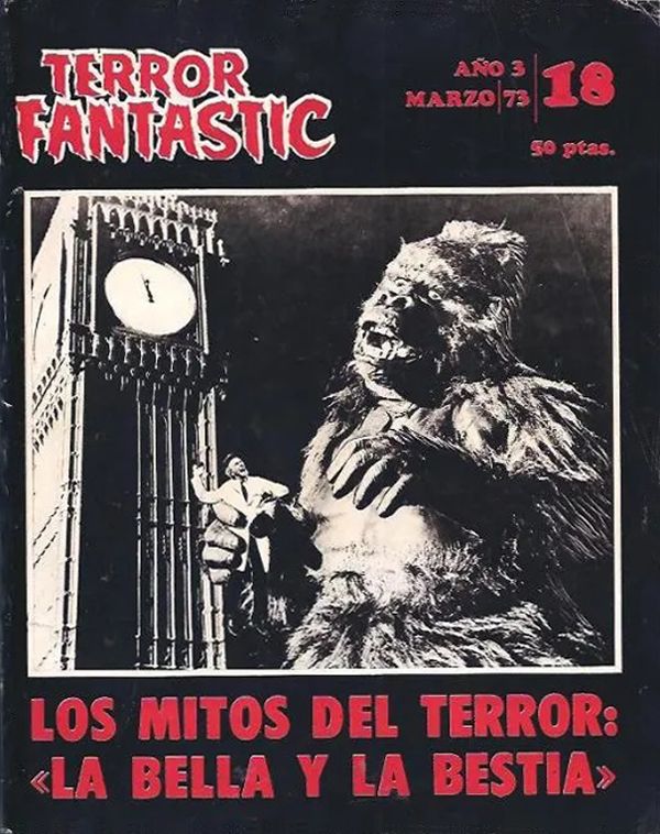 TERROR FANTASTIC magazine side cover Issue 18 March 1973