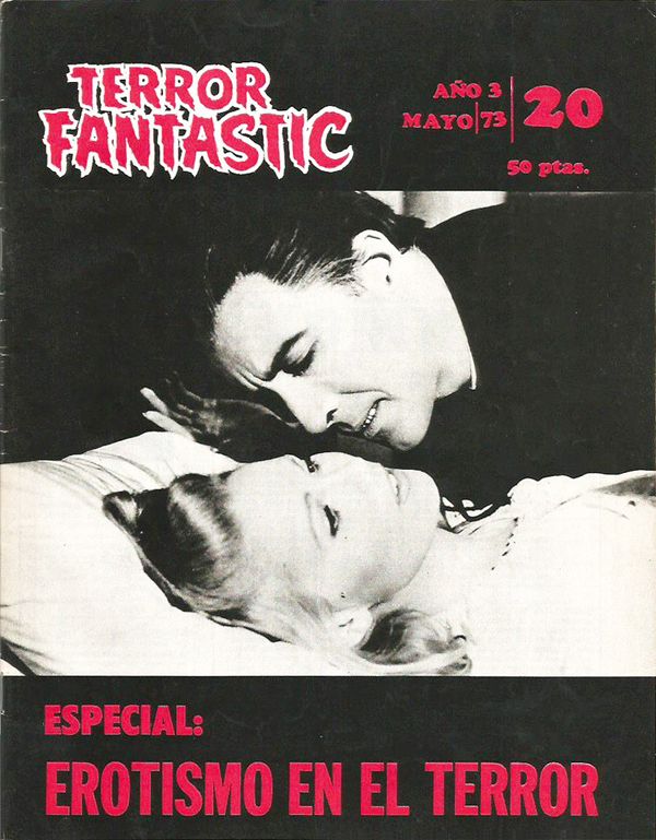 TERROR FANTASTIC magazine side cover Issue 20 May 1973