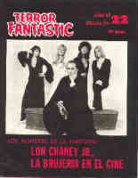 TERROR FANTASTIC magazine side cover Issue 22 July 1973