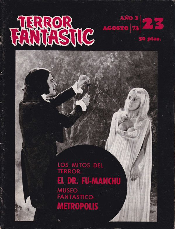 TERROR FANTASTIC magazine side cover Issue 23 August 1973