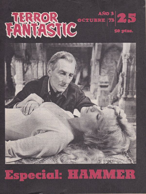 TERROR FANTASTIC magazine side cover Issue 25 October 1973