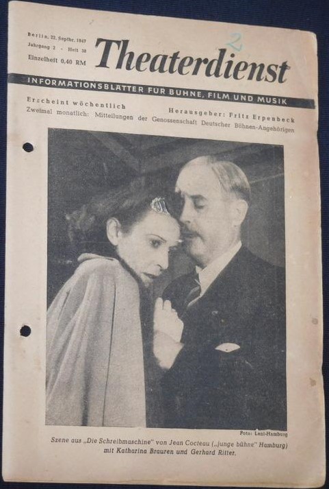 THEATERDIENST magazine side cover  Vol 2 No  38 22 September 1947