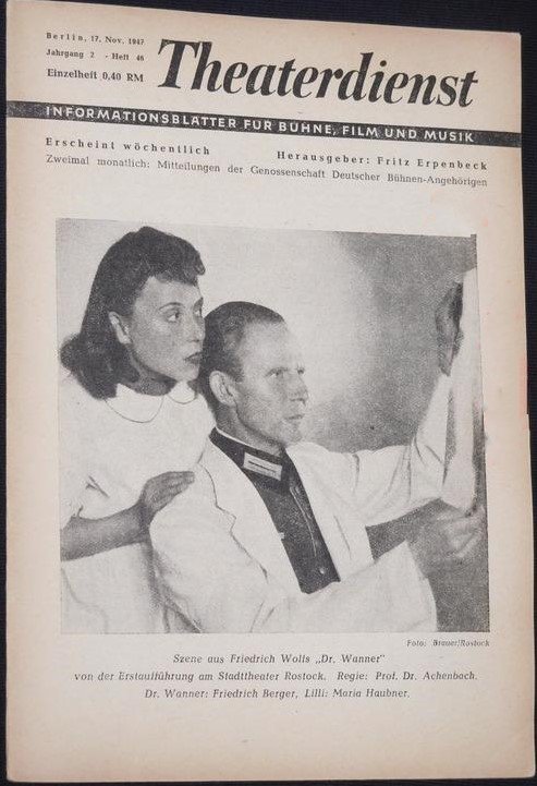 THEATERDIENST magazine side cover  Vol 2 No  46 17 November 1947