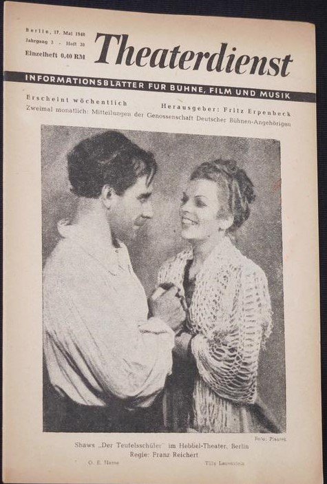 THEATERDIENST magazine side cover  Vol 3 No  20 17 May 1948
