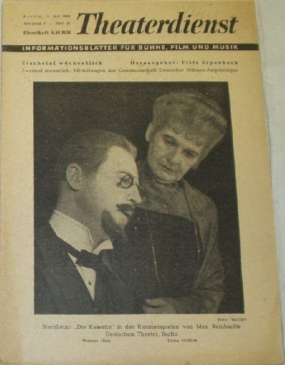 THEATERDIENST magazine side cover  Vol 3 No  21 24 May 1948