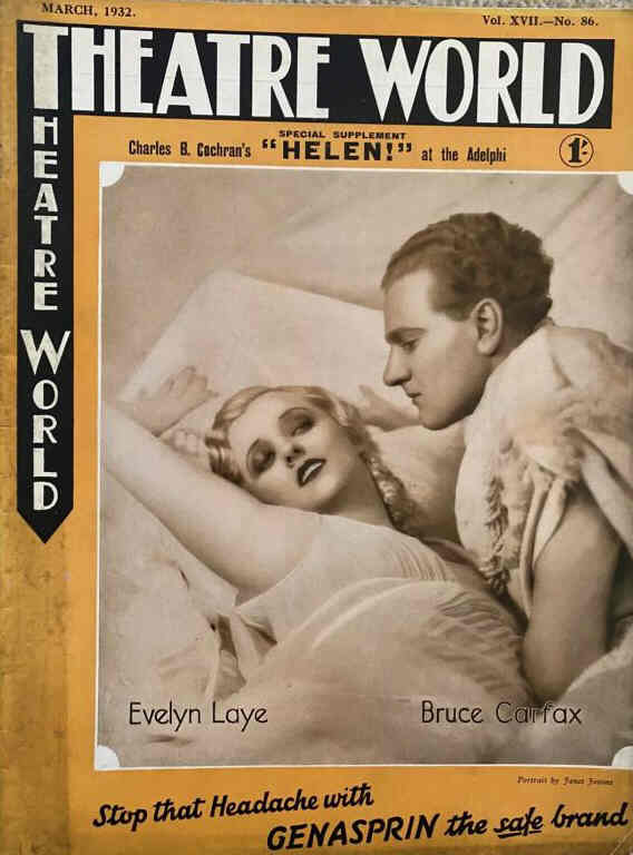 THEATRE WORLD magazine side cover  March 1932