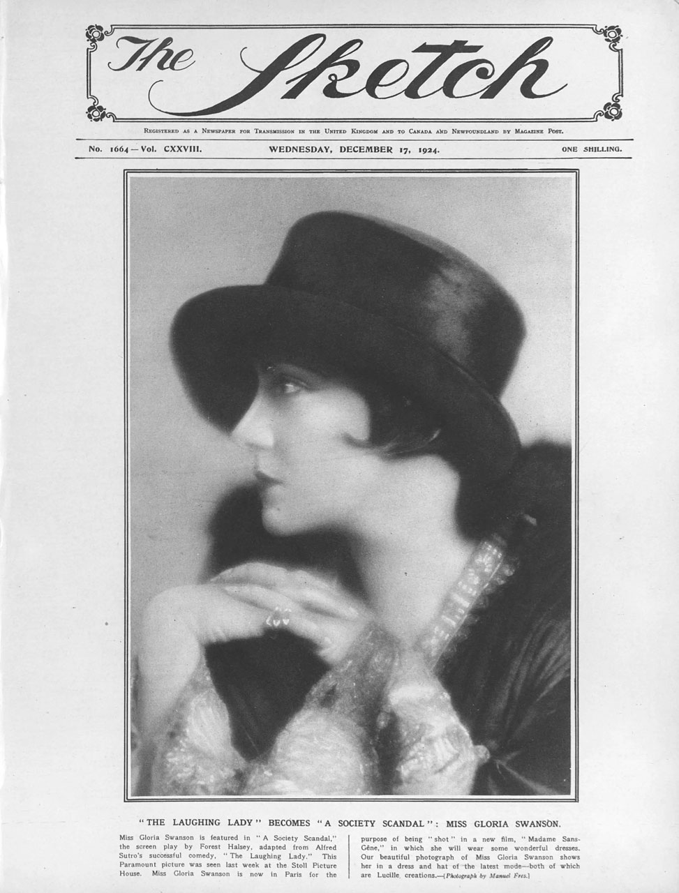 SKETCH magazine side cover Issue 1664 17 December 1924