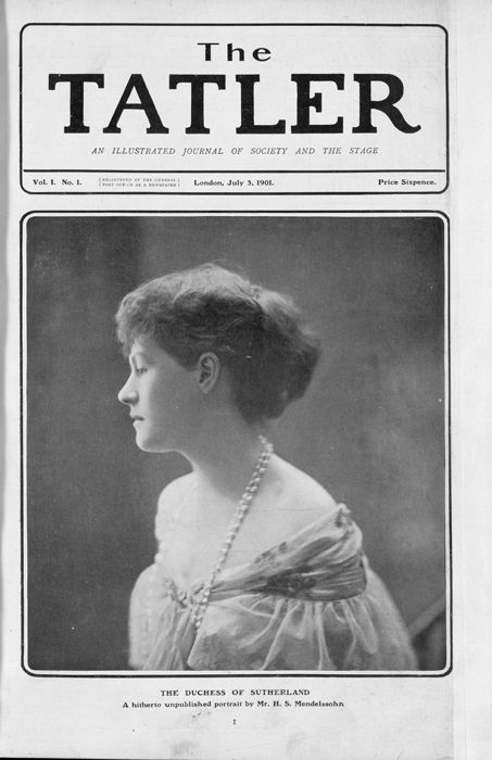TATLER magazine side cover  Vol 1 No  1 3 July 1901