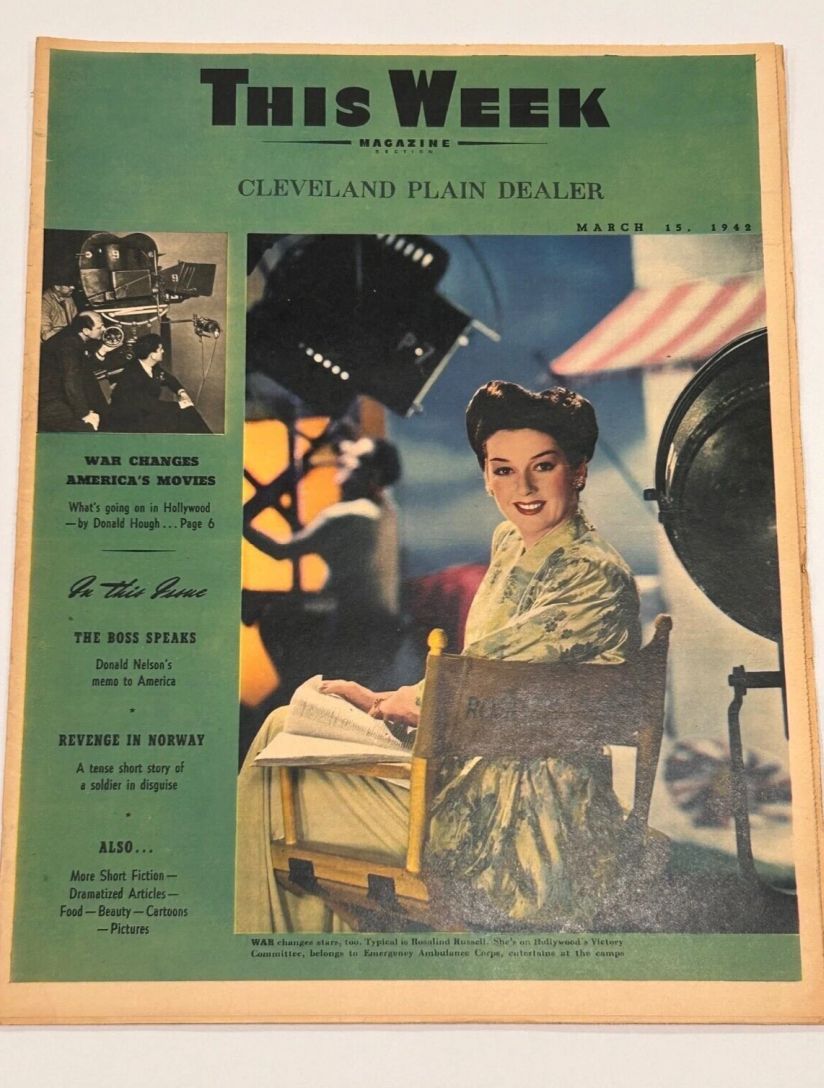 THIS WEEK MAGAZINE magazine side cover 15 March 1942