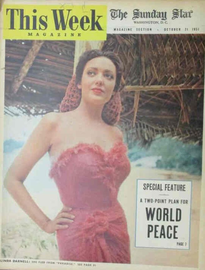 THIS WEEK MAGAZINE magazine side cover 21 October 1951