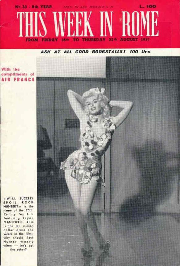 THIS WEEK IN ROME magazine side cover Issue 33 22 August 1957