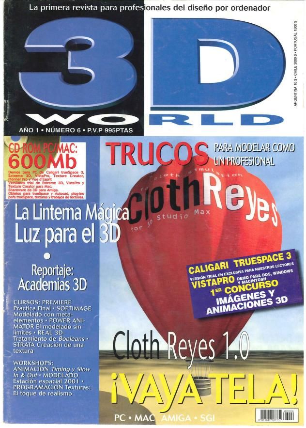 3D WORLD SPAIN magazine side cover Issue 6  August 1997