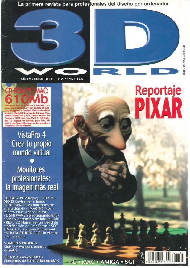 3D WORLD SPAIN magazine side cover Issue 16 30 July 1998