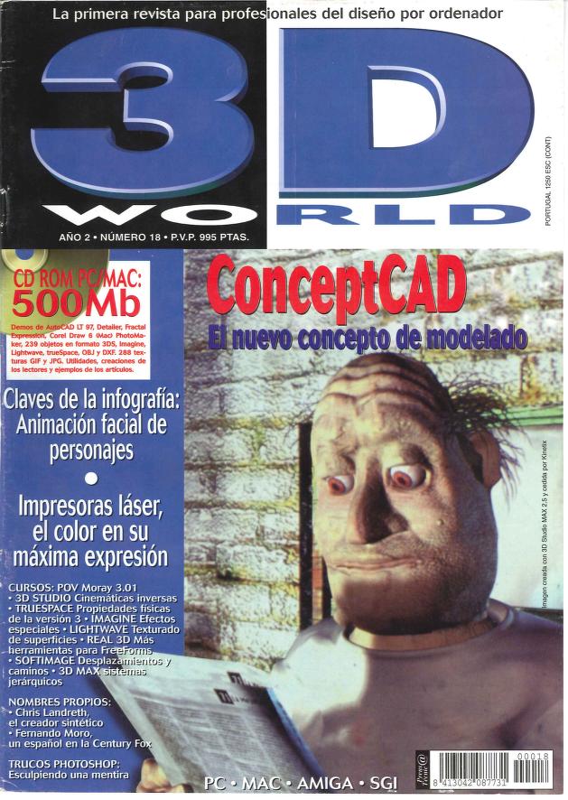 3D WORLD SPAIN magazine side cover Issue 18 30 September 1998