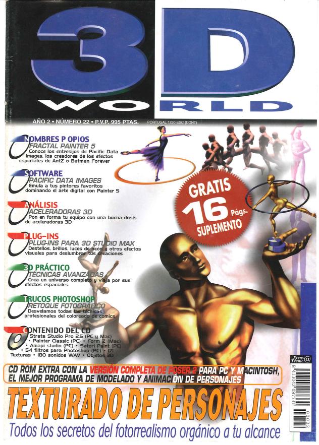 3D WORLD SPAIN magazine side cover Issue 22  January 1999