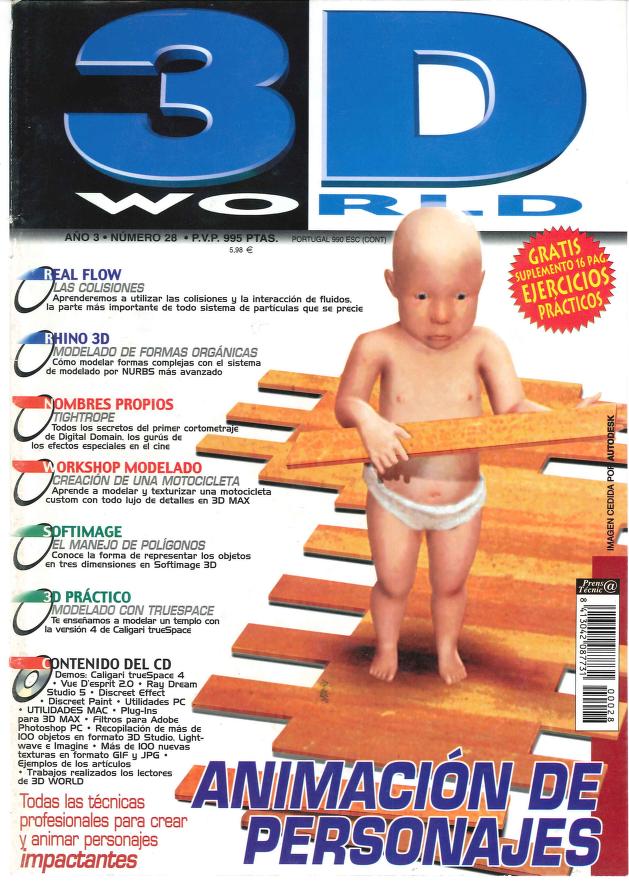 3D WORLD SPAIN magazine side cover Issue 28 30 September 1999