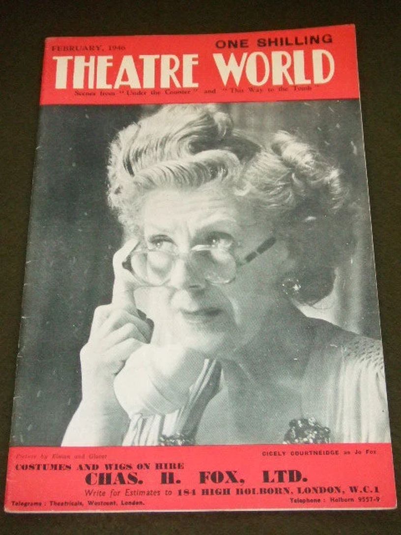 THEATRE WORLD magazine side cover  February 1946