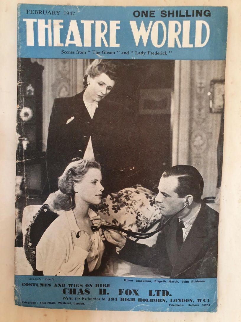 THEATRE WORLD magazine side cover  February 1947