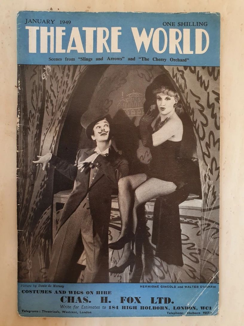 THEATRE WORLD magazine side cover  January 1949