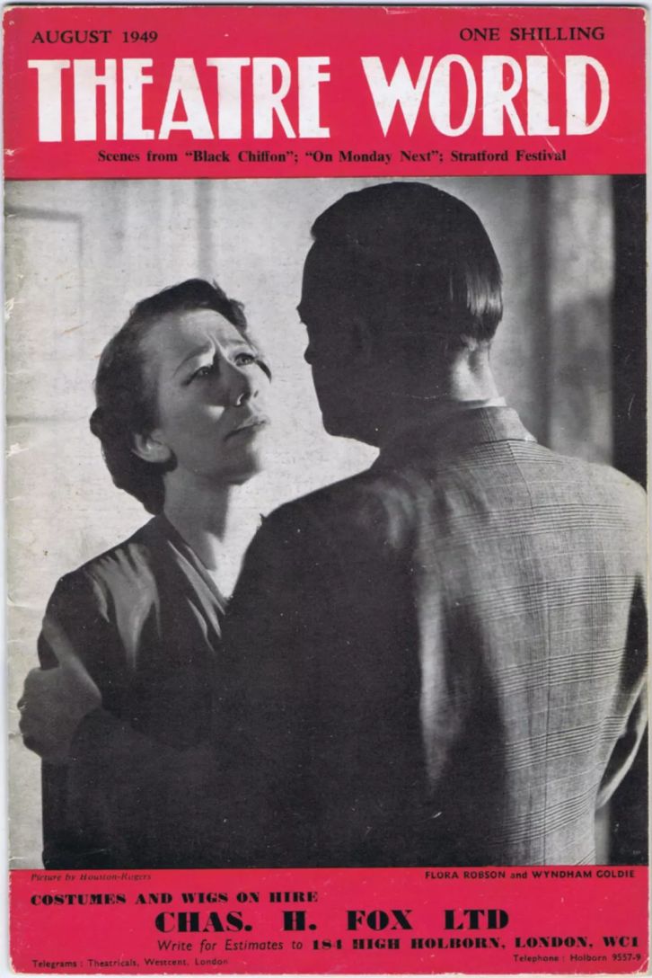 THEATRE WORLD magazine side cover  August 1949