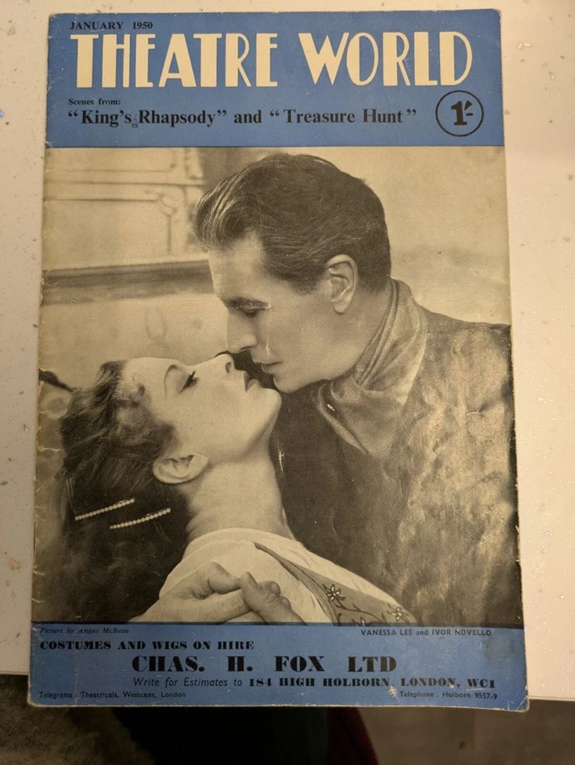 THEATRE WORLD magazine side cover  January 1950
