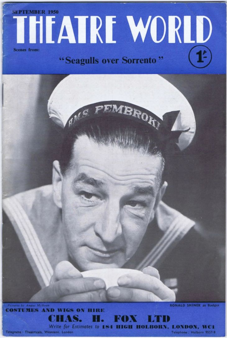 THEATRE WORLD magazine side cover  September 1950