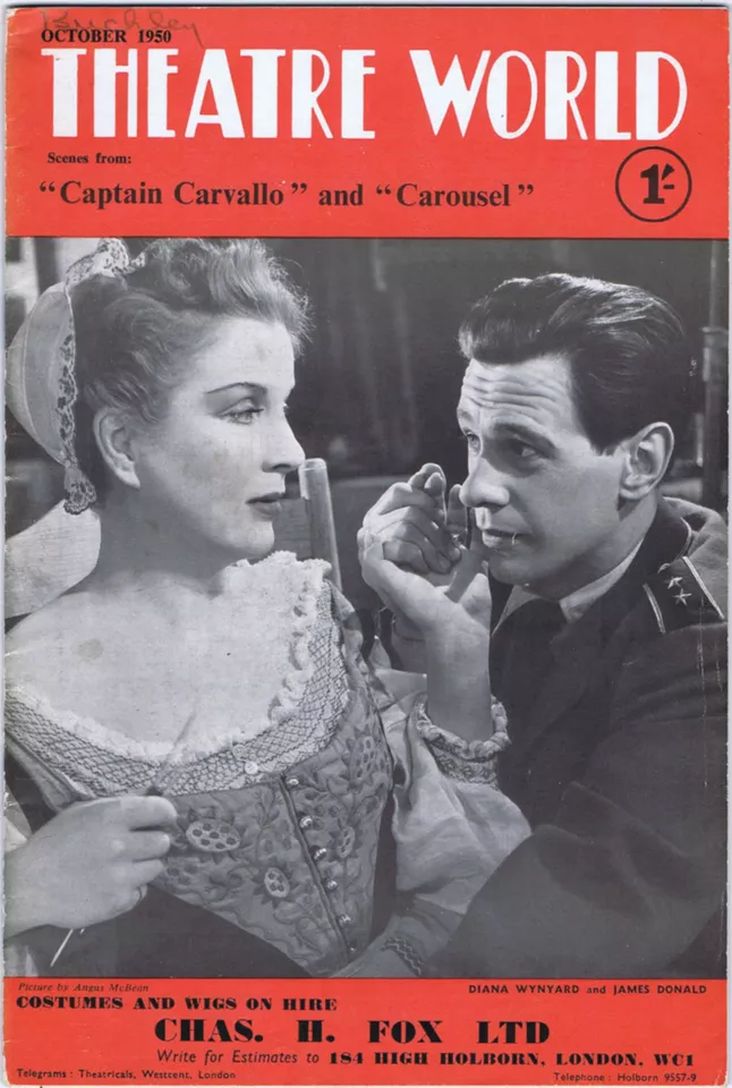 THEATRE WORLD magazine side cover  October 1950