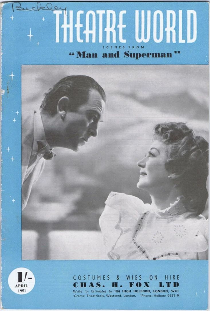 THEATRE WORLD magazine side cover  April 1951