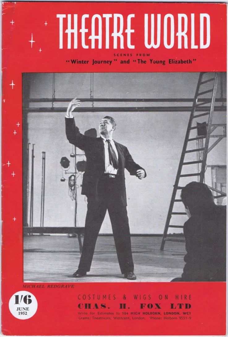 THEATRE WORLD magazine side cover  June 1952