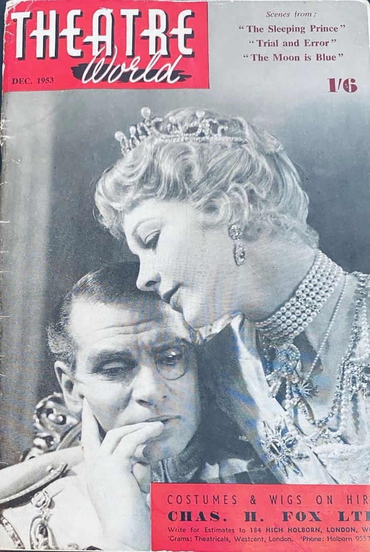 THEATRE WORLD magazine side cover  December 1953