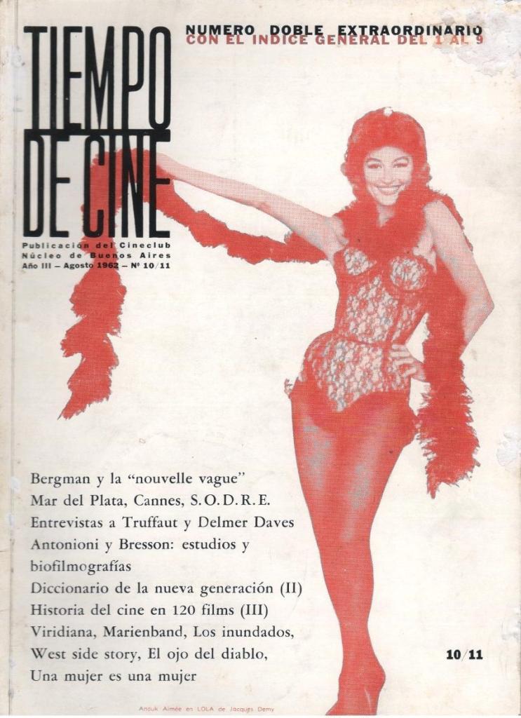 TIEMPO DE CINE magazine side cover Issue 10/11 August 1962