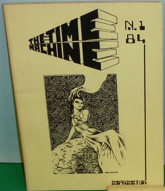 TIME MACHINE magazine side cover Issue 1  1984