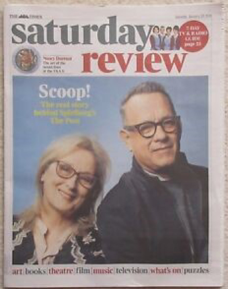 TIMES SATURDAY REVIEW magazine side cover 20 January 2018