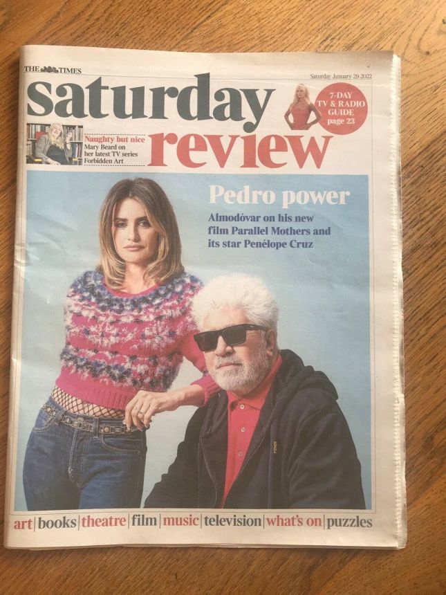 TIMES SATURDAY REVIEW magazine side cover 29 January 2022