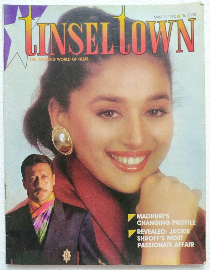 TINSEL TOWN magazine side cover  March 1992