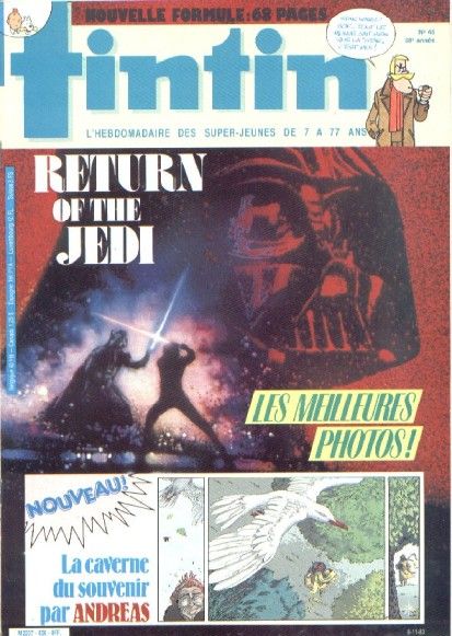 TINTIN magazine side cover Issue 45  1973