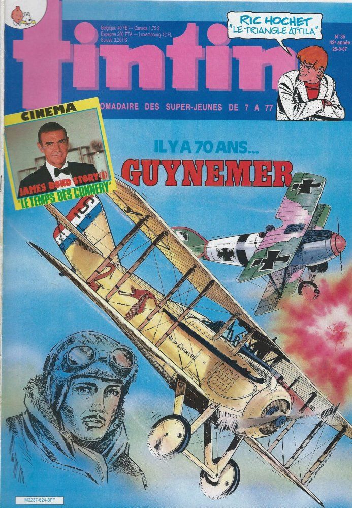 TINTIN magazine side cover Issue 35  1987