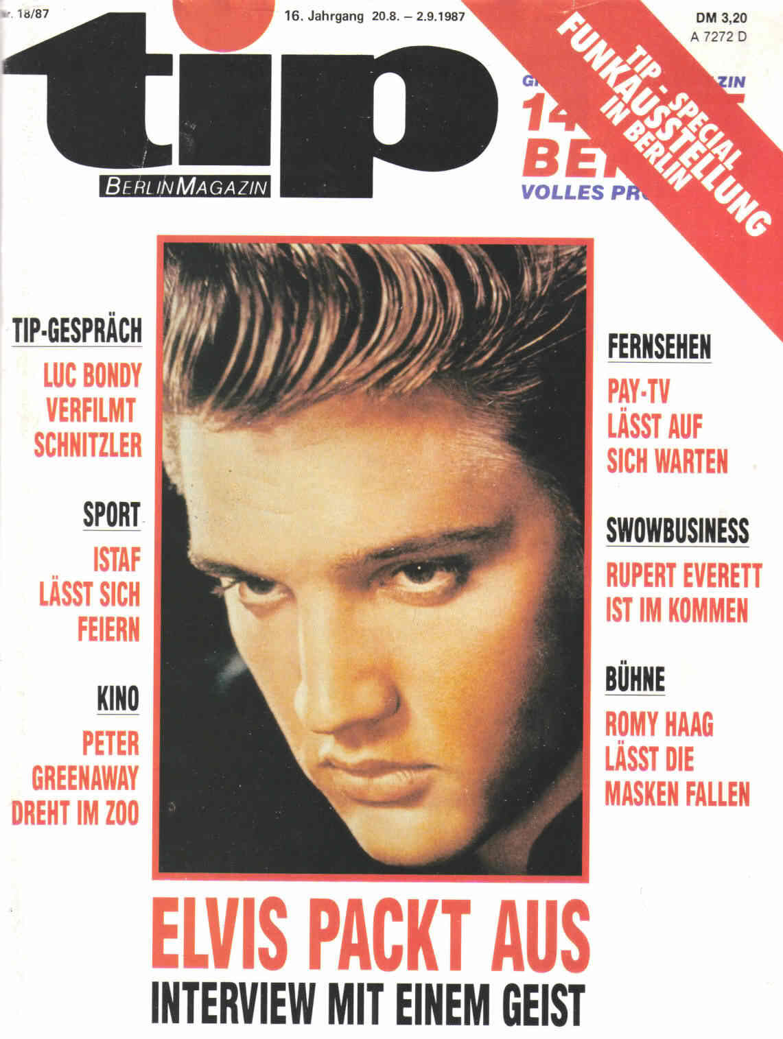 TIP MAGAZIN magazine side cover 20 August 1987