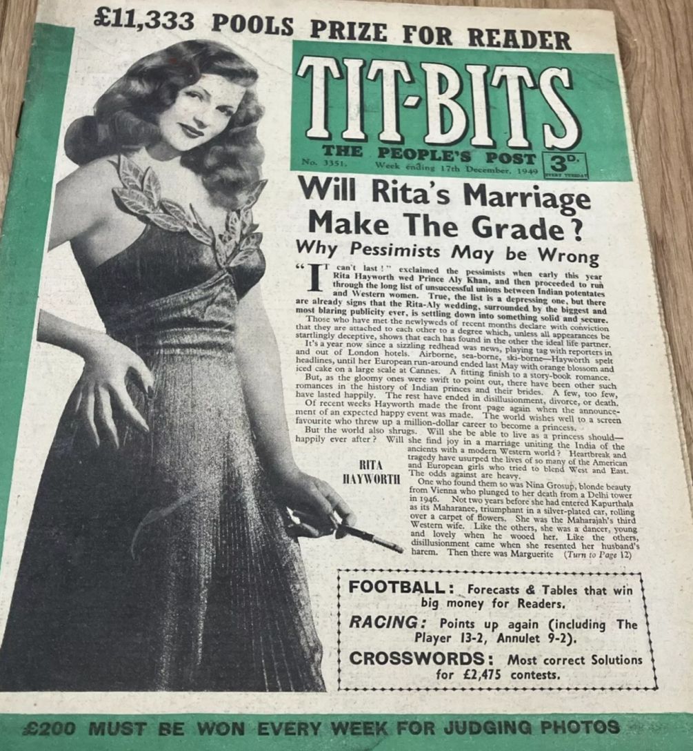 TITBITS magazine side cover Issue 3351 17 December 1949
