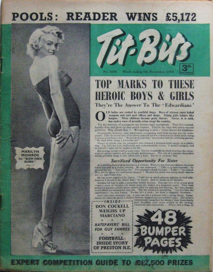 TITBITS magazine side cover Issue 2  November 1954