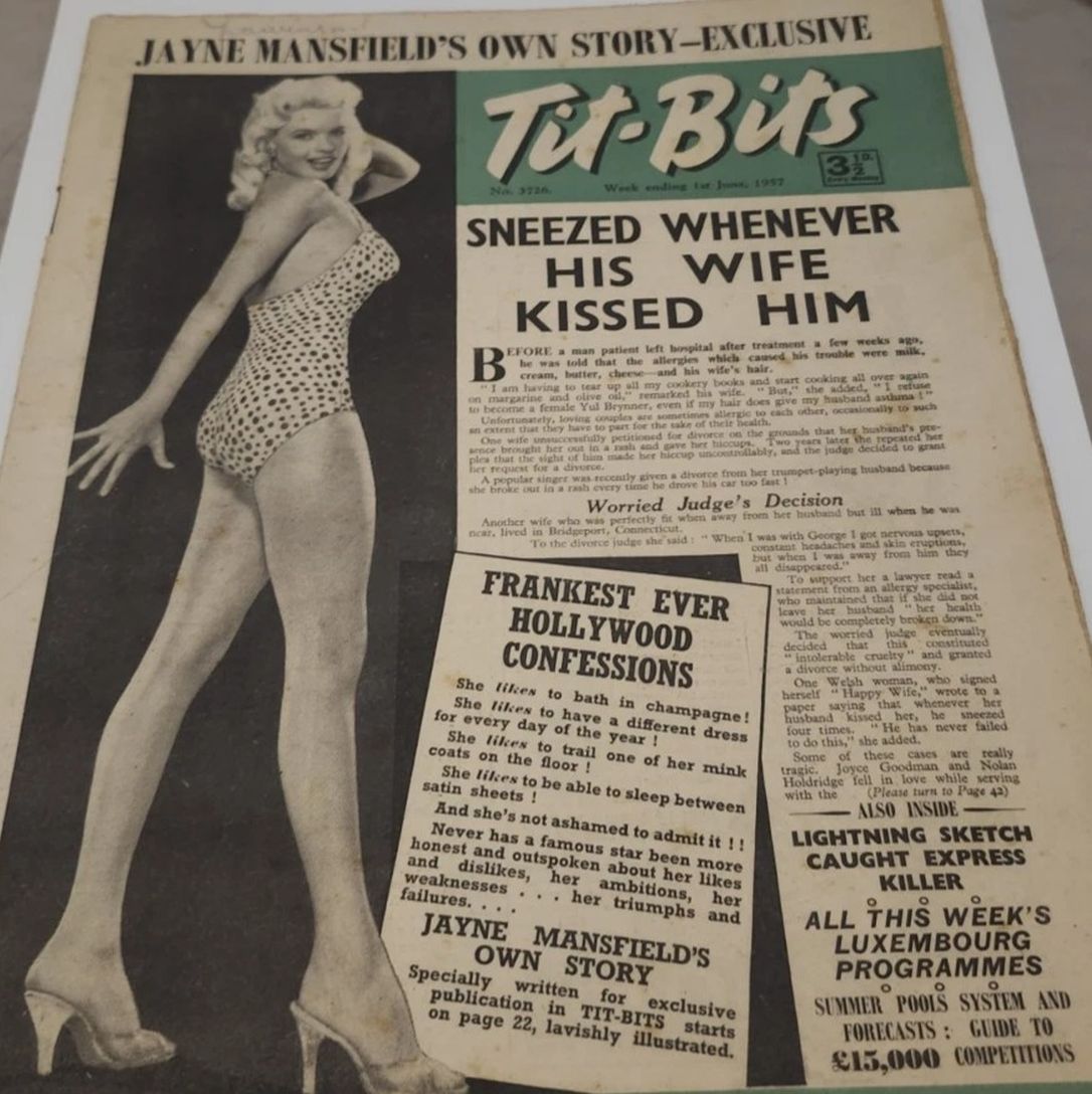 TITBITS magazine side cover 1 June 1957
