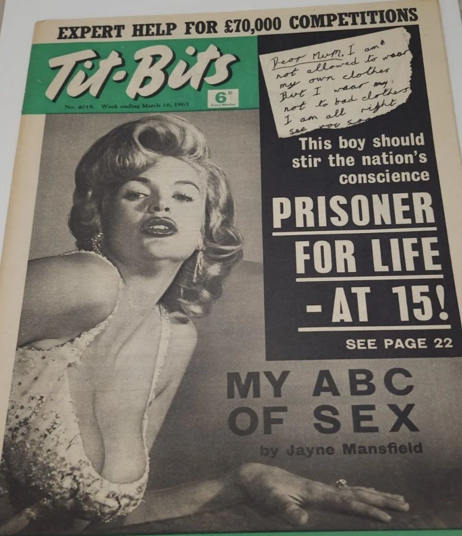 TITBITS magazine side cover Issue 4019 16 March 1963