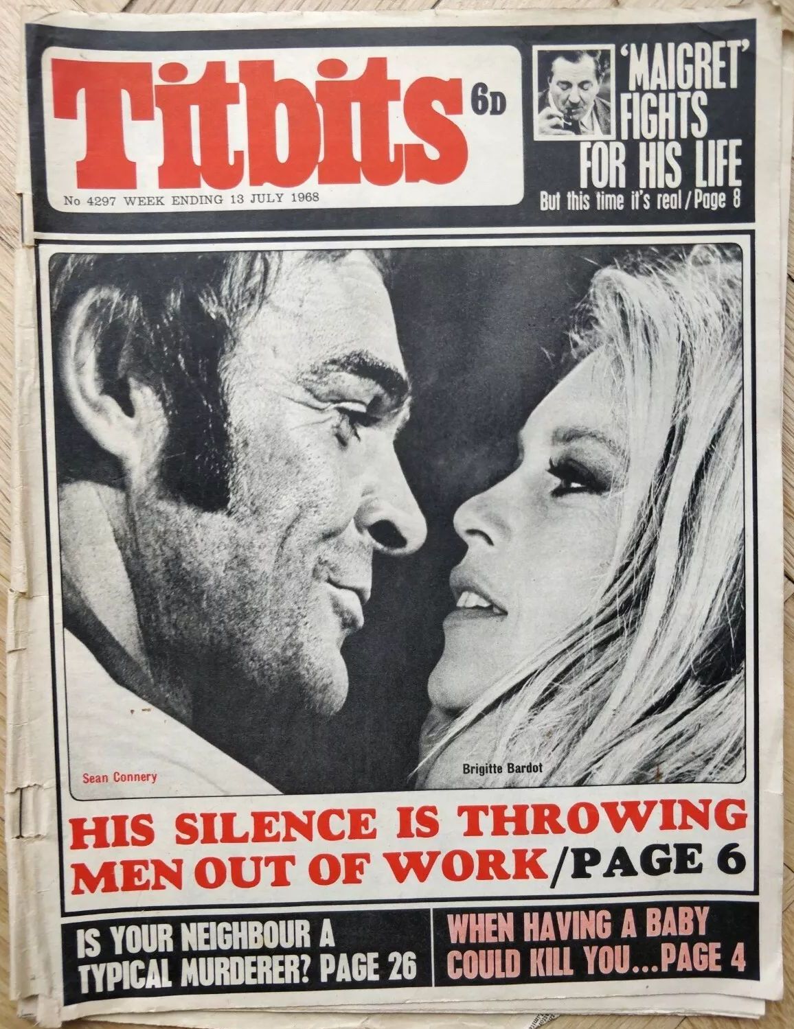 TITBITS magazine side cover 13 July 1968