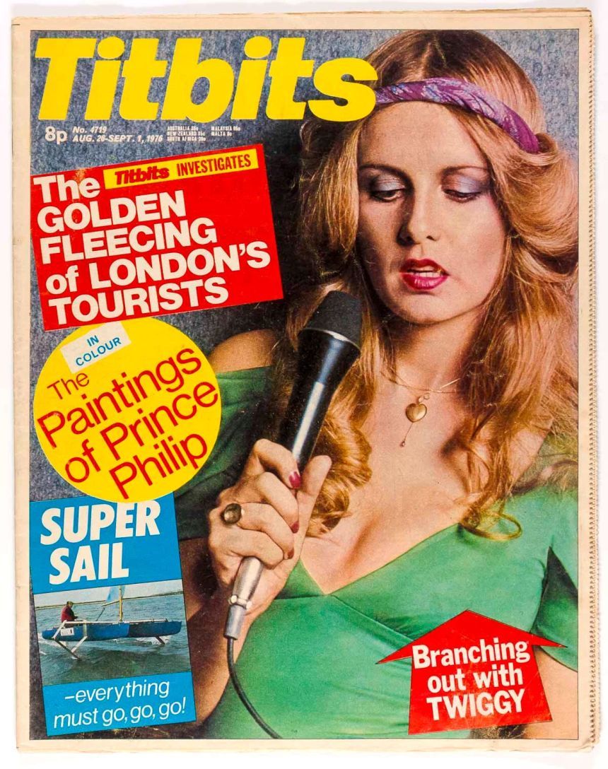 TITBITS magazine side cover Issue 4719 28 August 1976