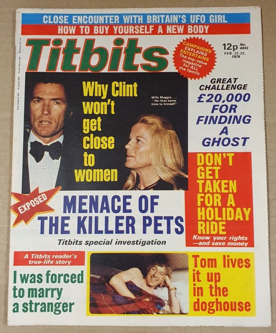 TITBITS magazine side cover Issue 4843 22 February 1979