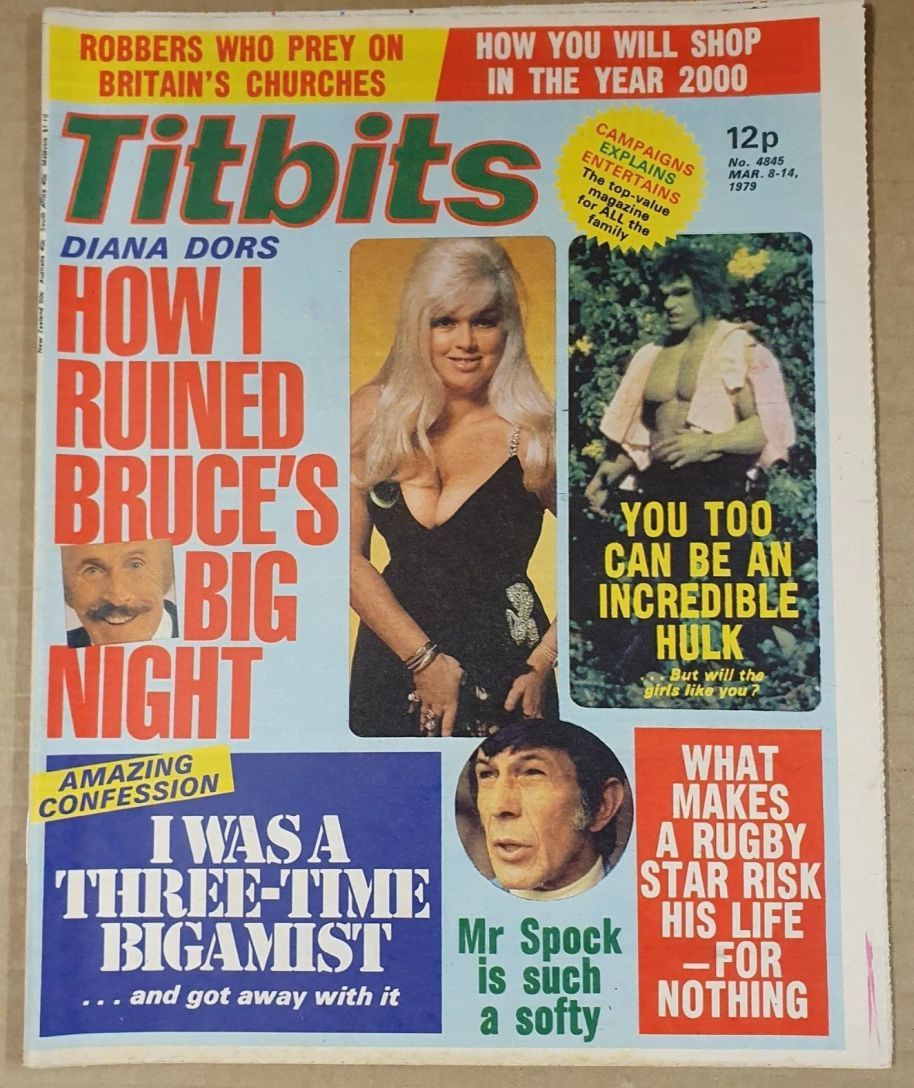 TITBITS magazine side cover Issue 4845 8 March 1979