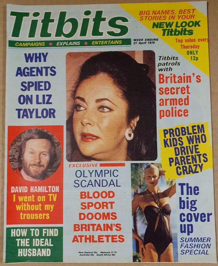 TITBITS magazine side cover 21 April 1979
