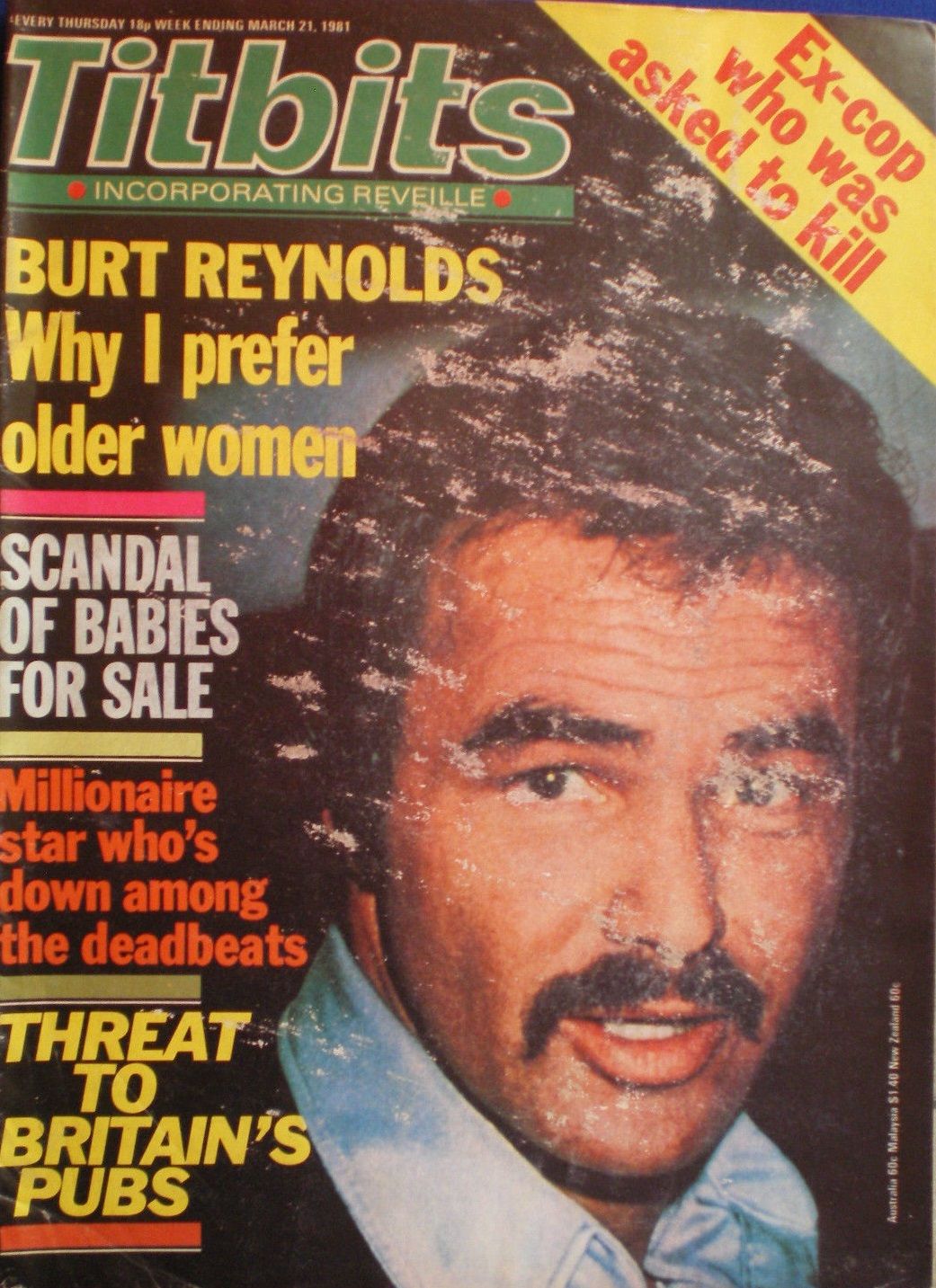 TITBITS magazine side cover 21 March 1981