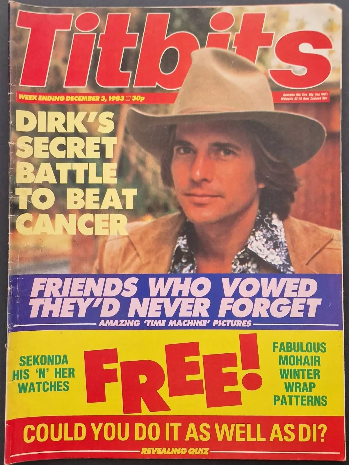 TITBITS magazine side cover 3 December 1983