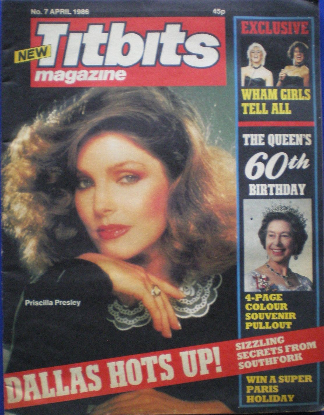 TITBITS magazine side cover Issue 7  April 1986